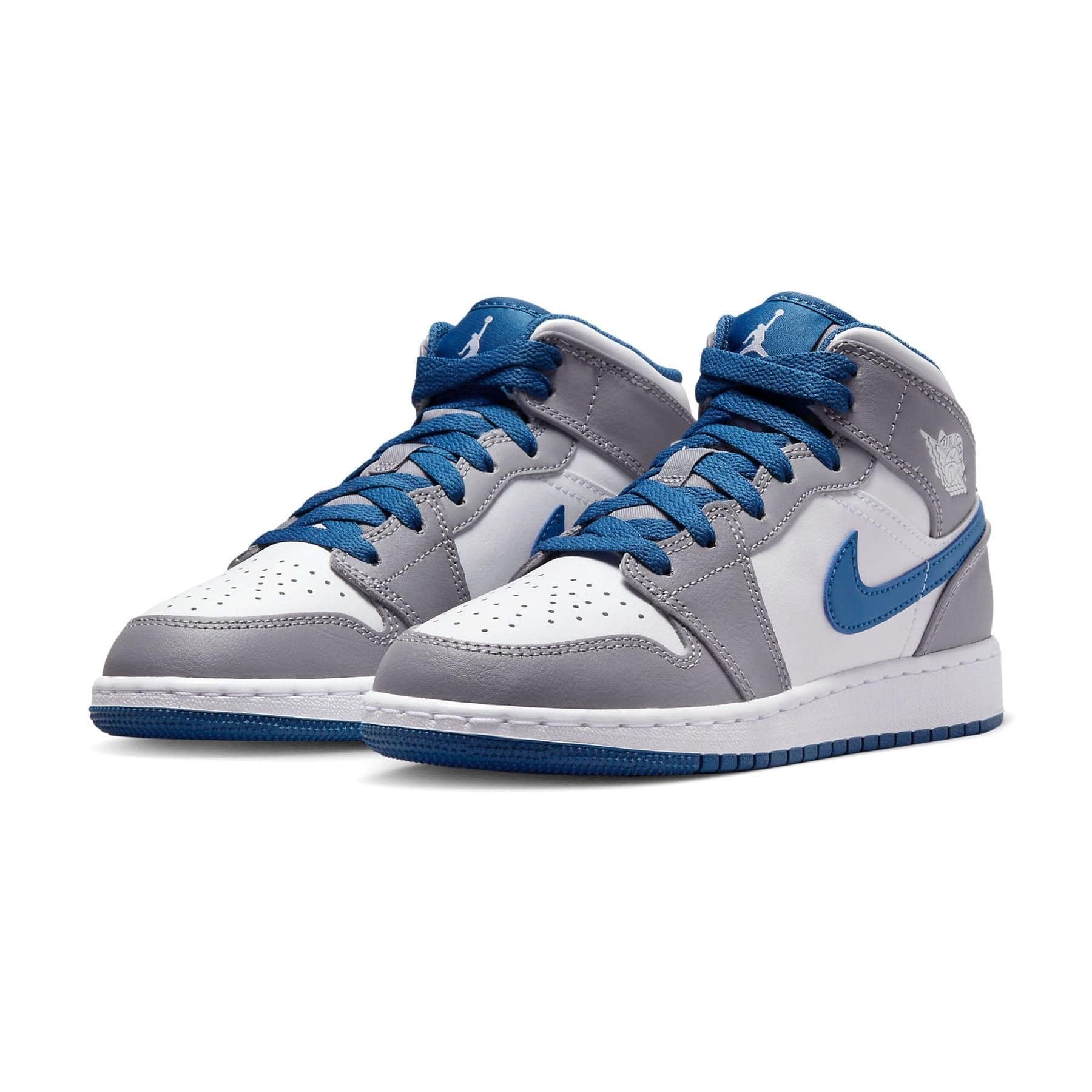 Air Jordan 1 Mid GS 'Cement True Blue' - tntwear1