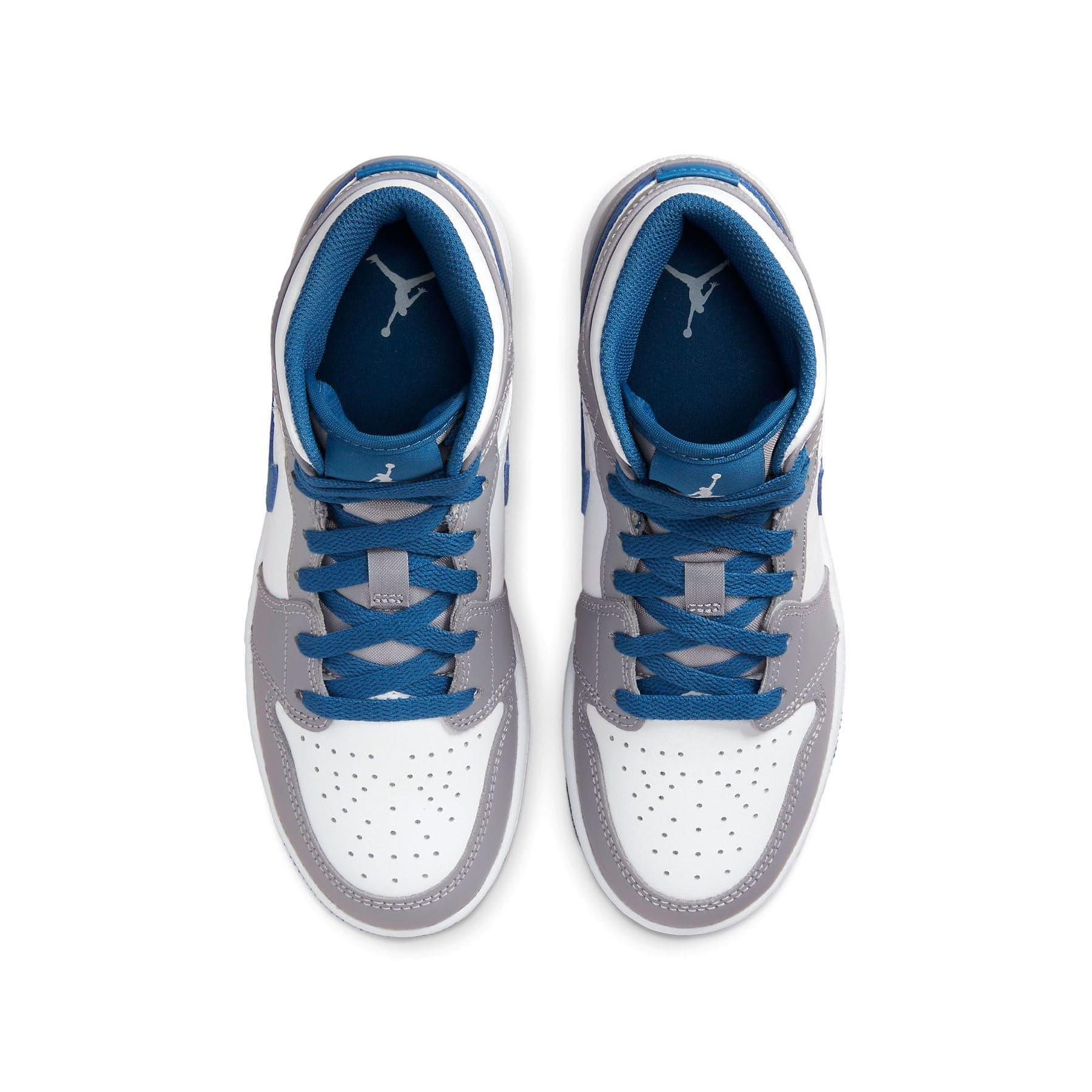 Air Jordan 1 Mid GS 'Cement True Blue' - tntwear1