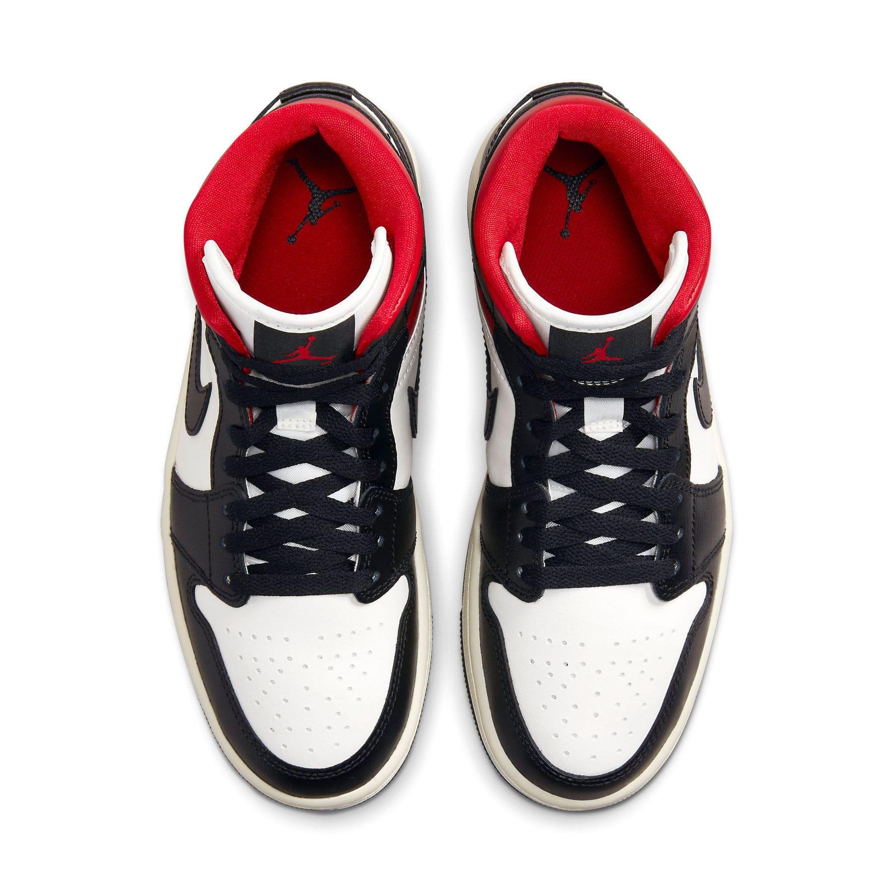 Air Jordan 1 Mid Wmns 'Black Sail Gym Red' - tntwear1