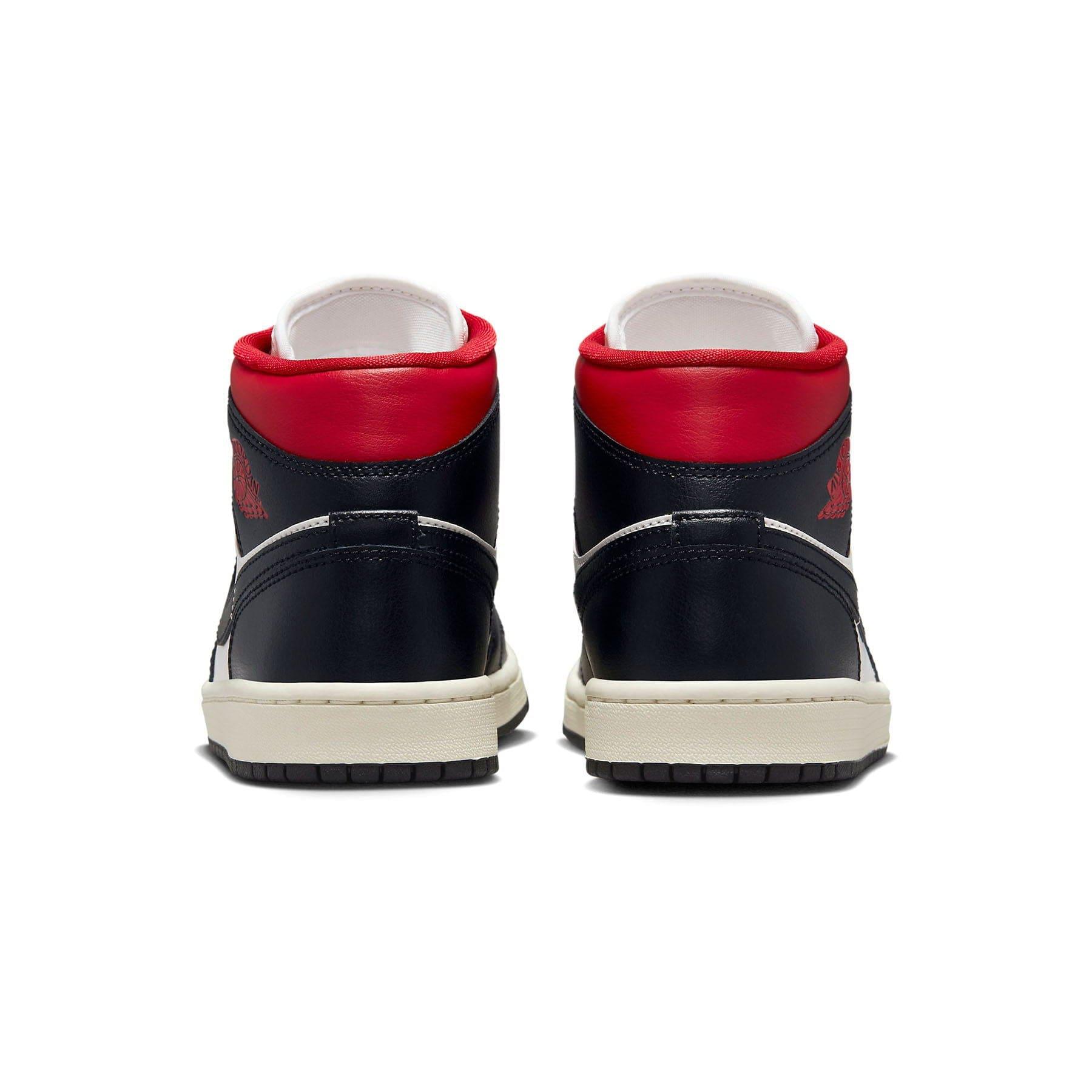 Air Jordan 1 Mid Wmns 'Black Sail Gym Red' - tntwear1