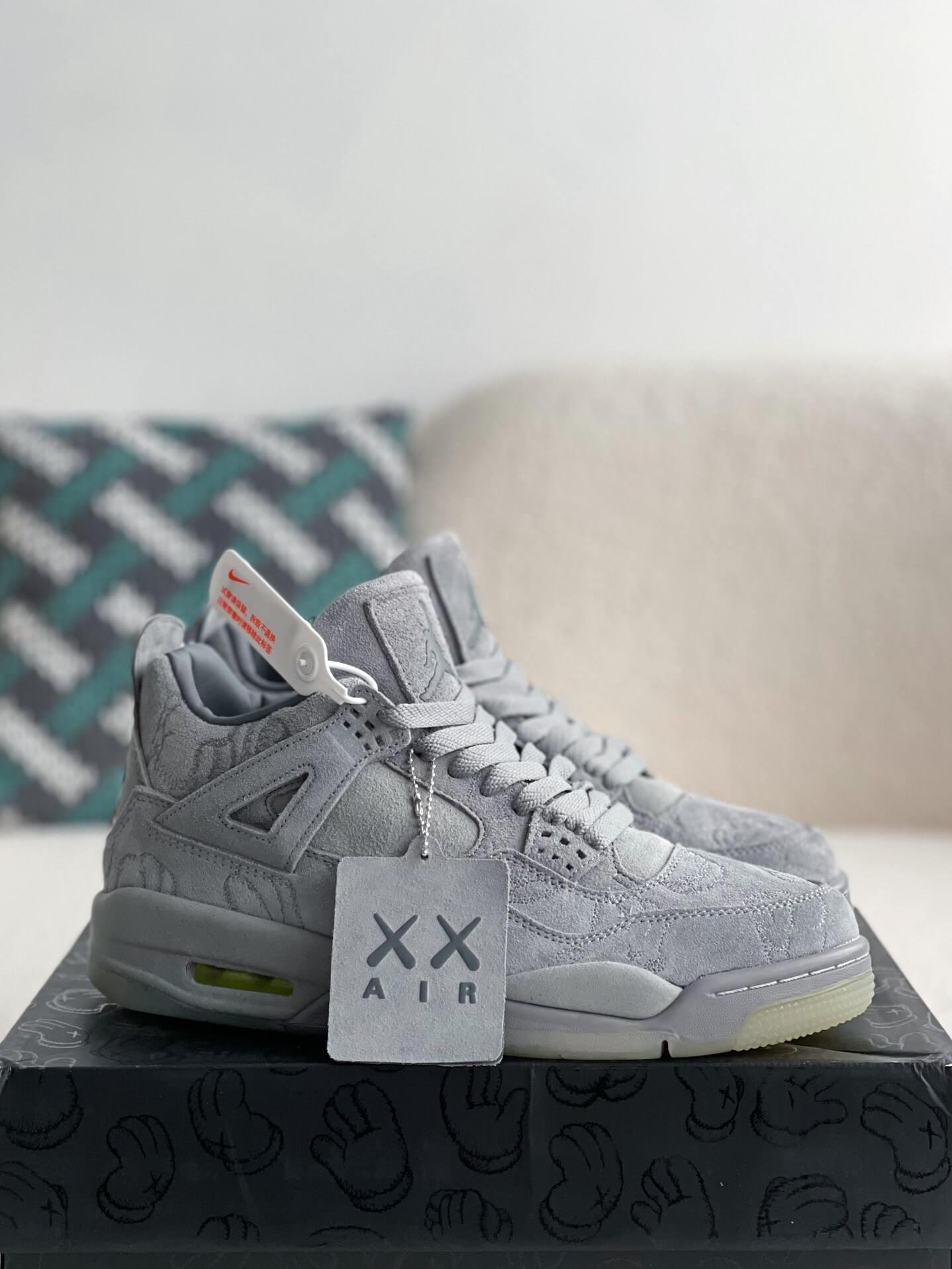 Air Jordan 4 Retro Suede Kaws "Cool Grey" - tntwear1