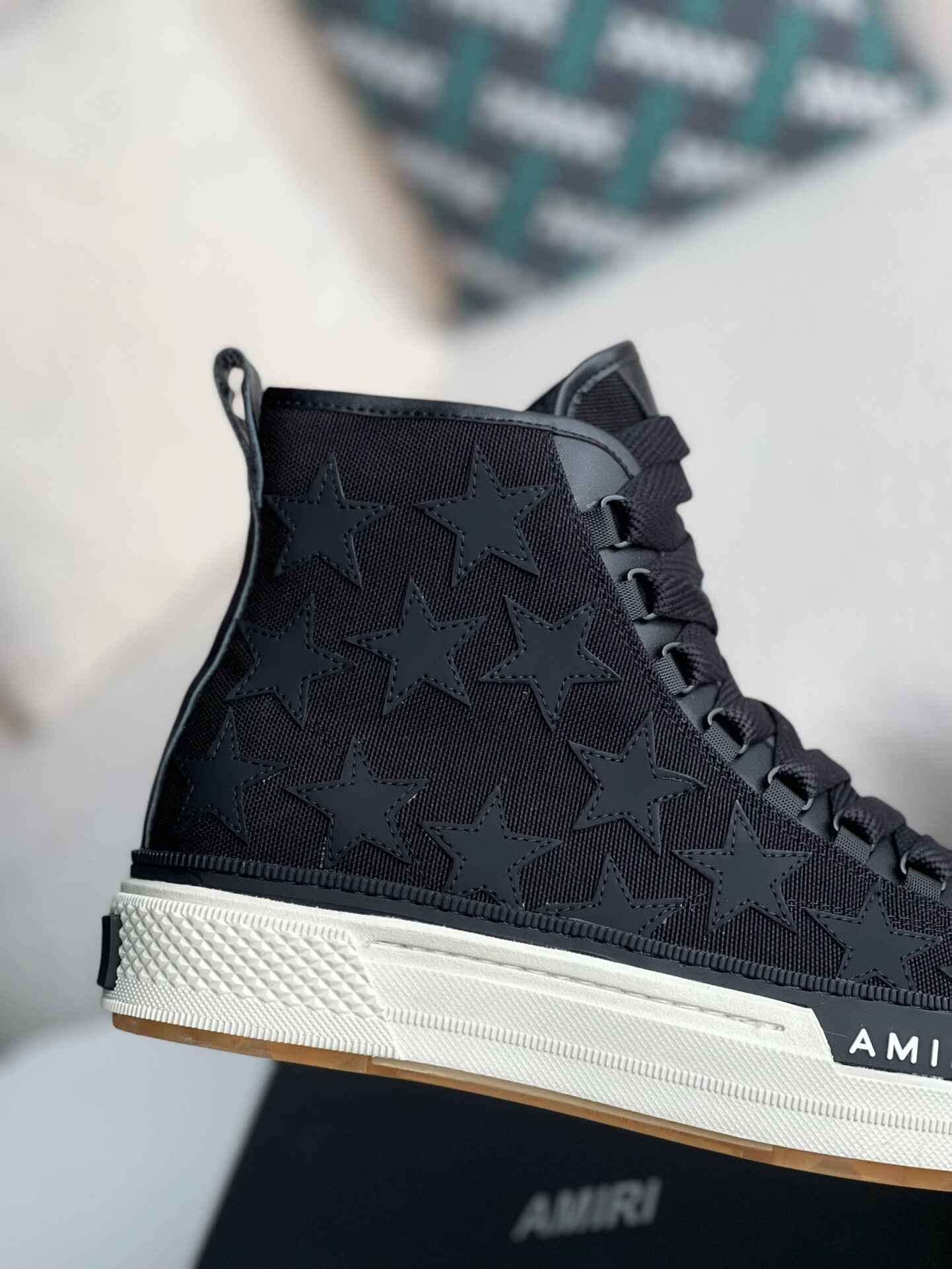 Amiri Stars Court High Top Black Sneakers