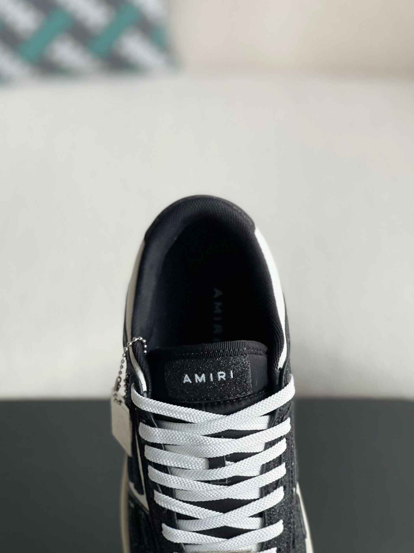 AMIRI Crystal Skel Top Low Black White Sneakers