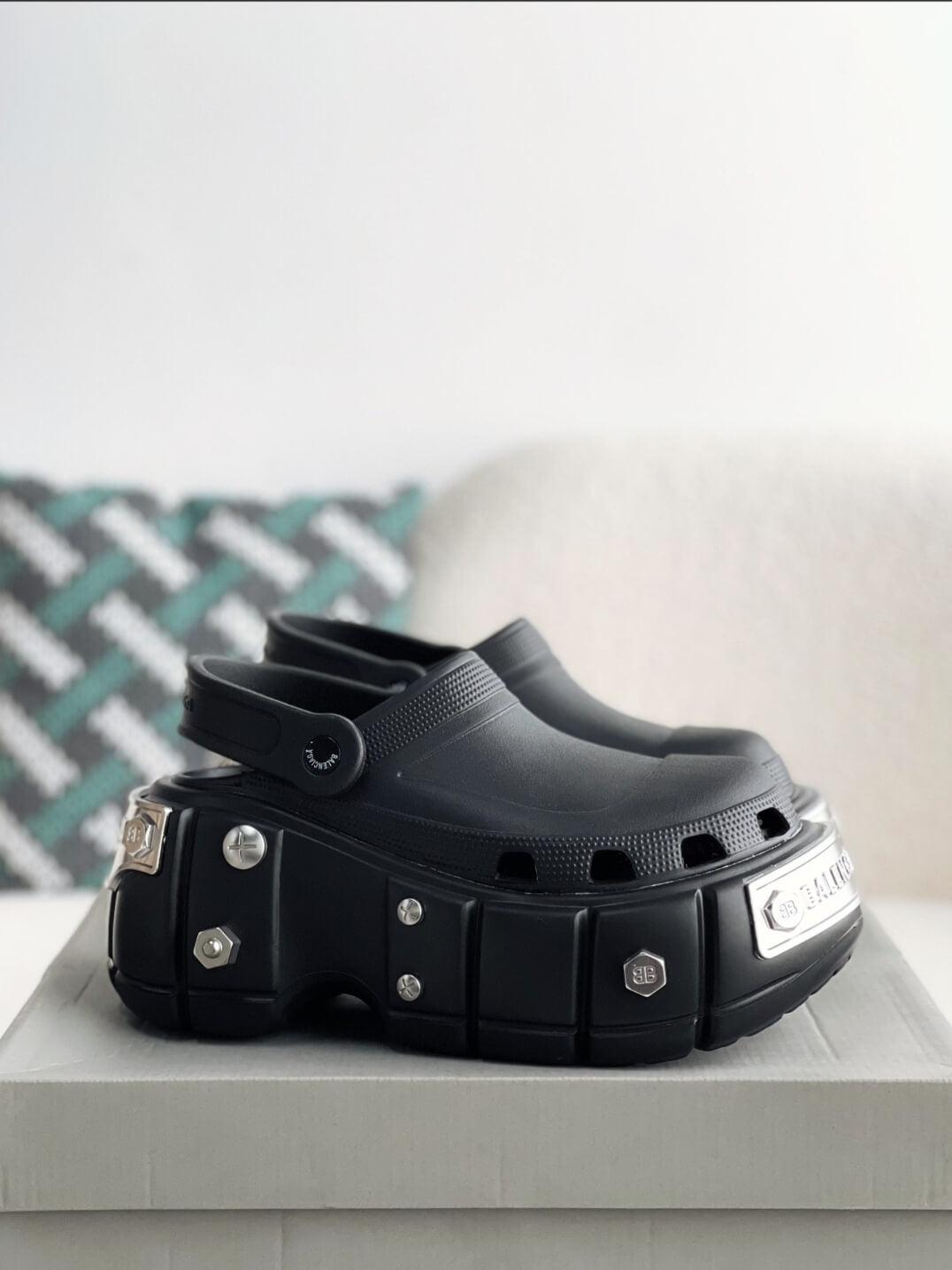 Balenciaga HardCrocs Mules Black - tntwear1