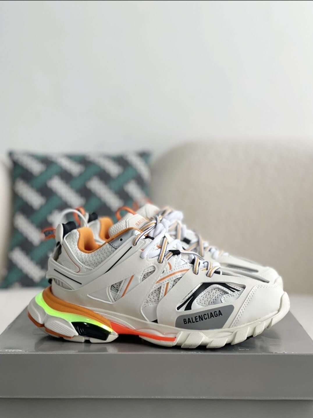 Balenciaga Track White Orange Sneakers - tntwear1