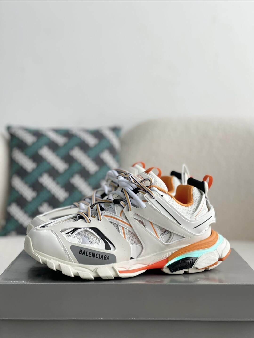 Balenciaga Track White Orange Sneakers - tntwear1