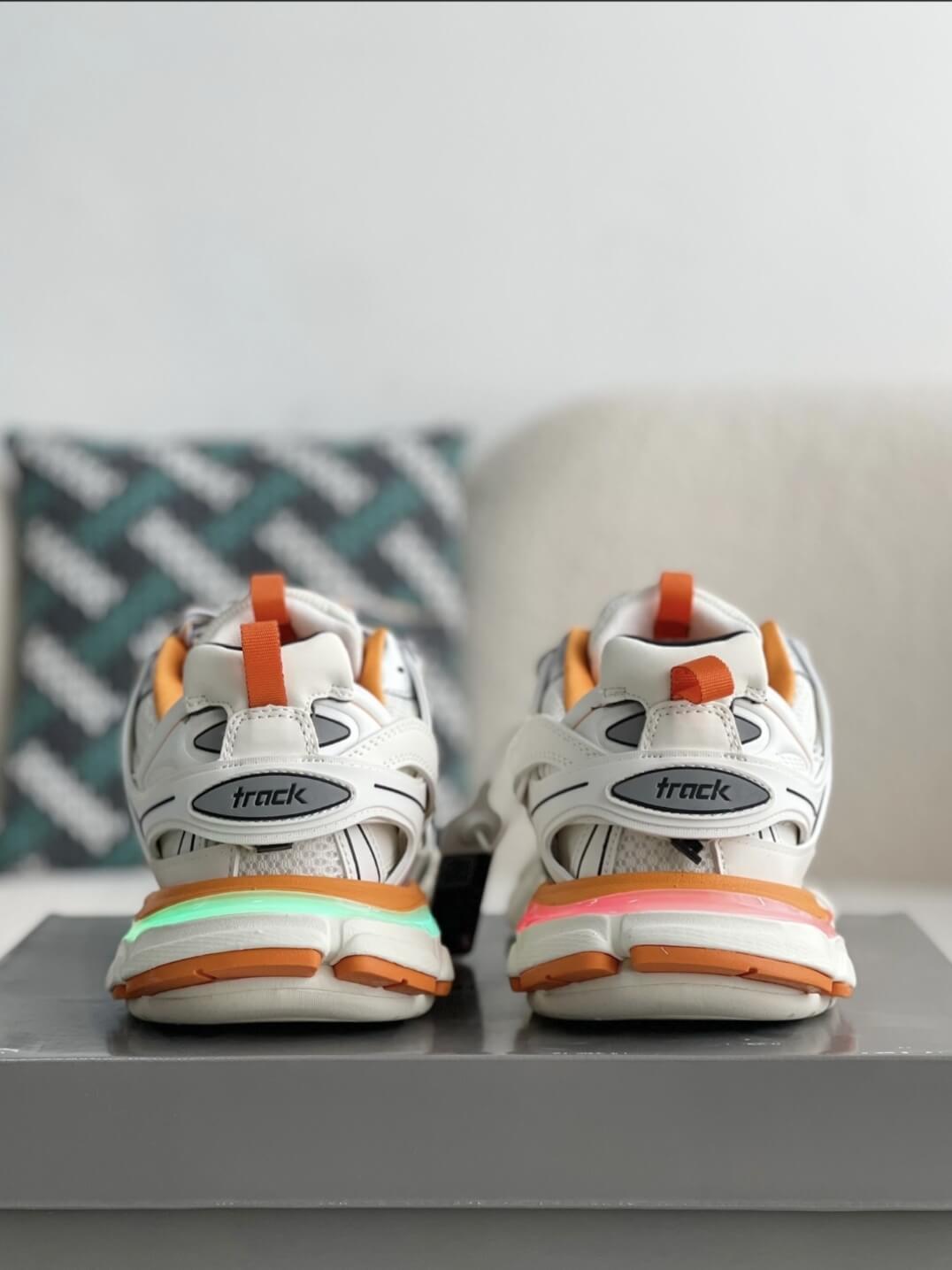 Balenciaga Track White Orange Sneakers - tntwear1