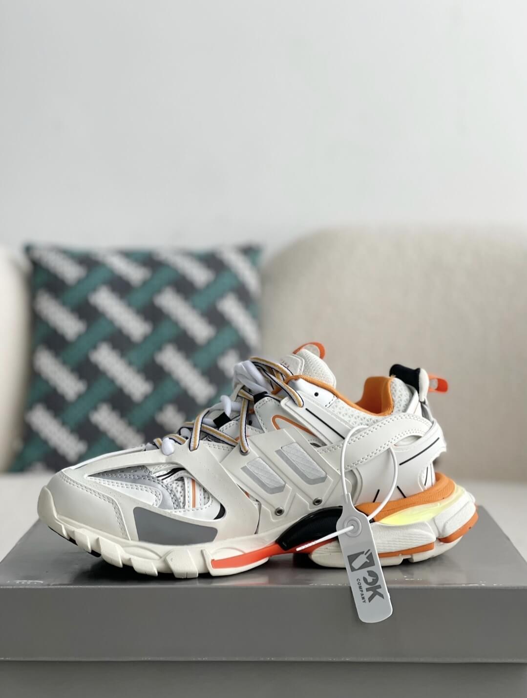 Balenciaga Track White Orange Sneakers - tntwear1