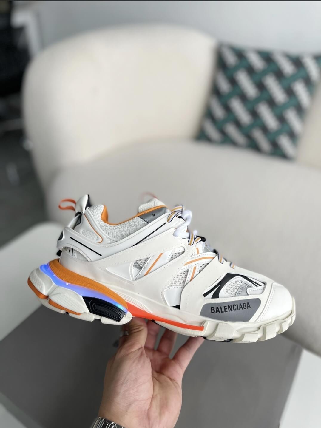 Balenciaga Track White Orange Sneakers - tntwear1