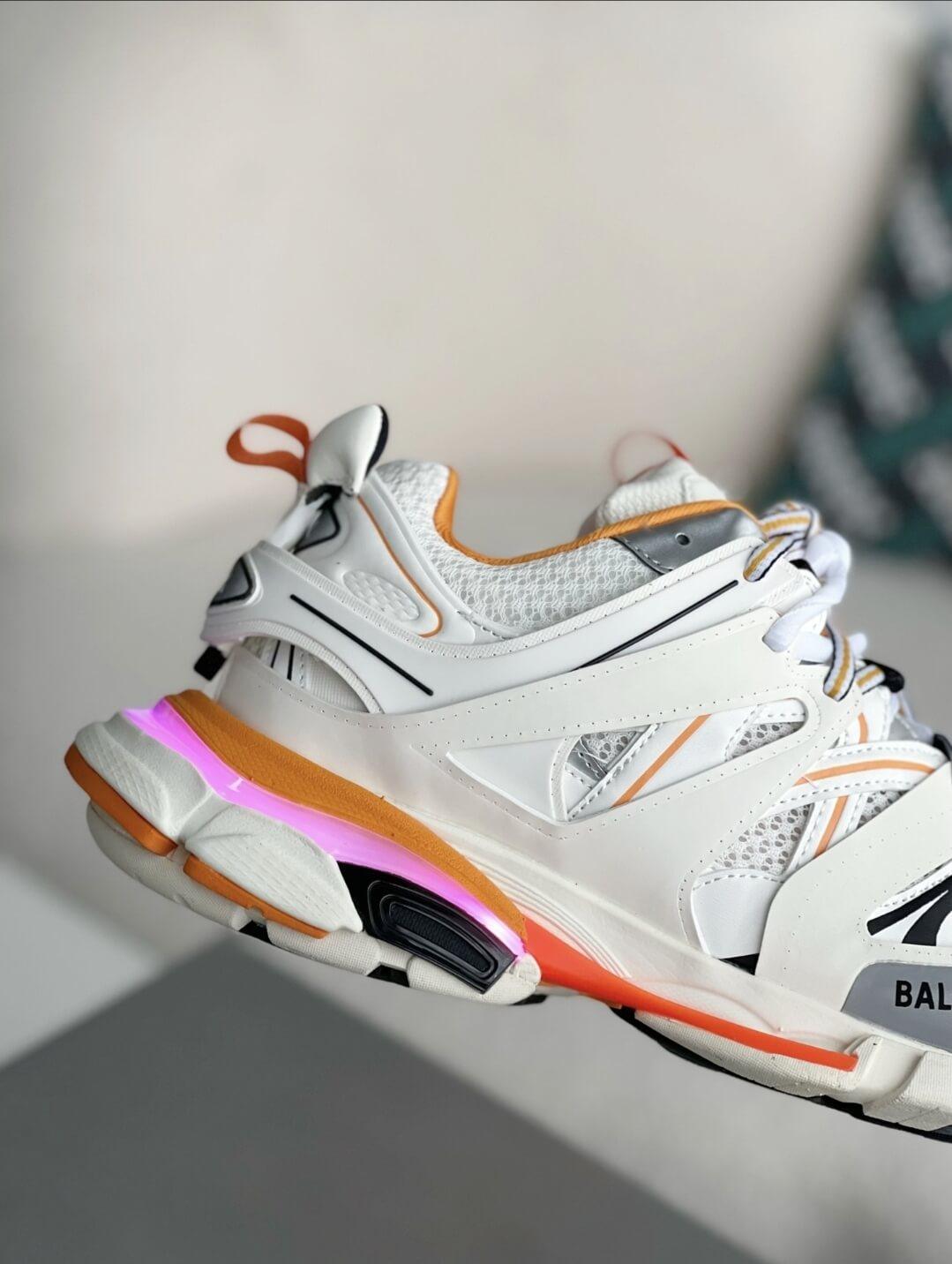 Balenciaga Track White Orange Sneakers - tntwear1