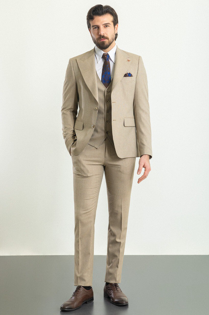 Beige 3-Piece Suit