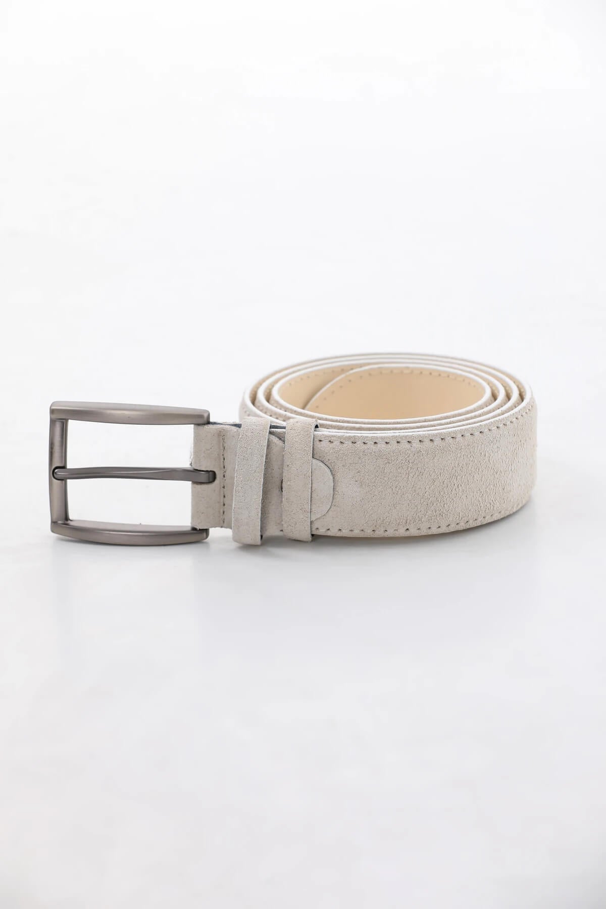 Beige Suede Leather Belt