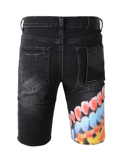Black Graphic Paint Jeans
