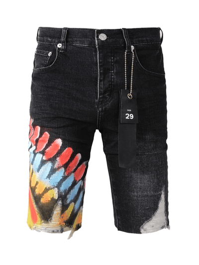 Black Graphic Paint Jeans