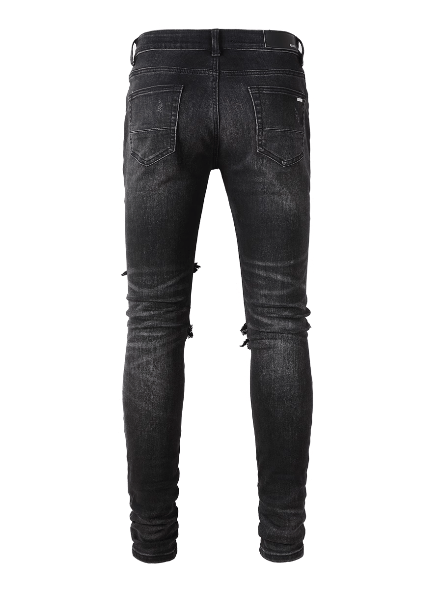 Black Ripped Patch Jeans