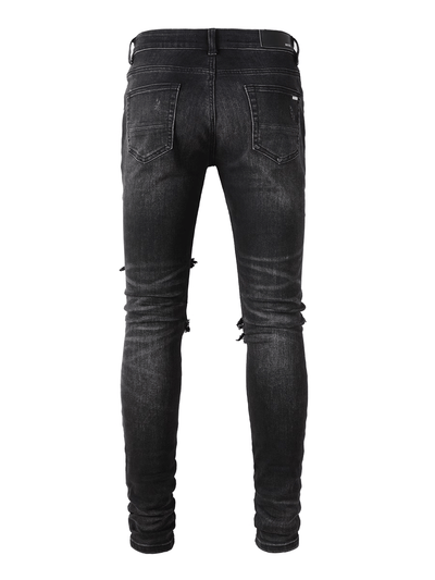 Black Ripped Patch Jeans
