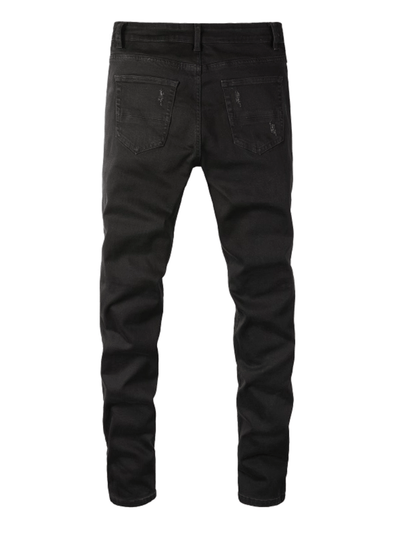 Black Ripped Patch Jeans