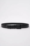 Black Crocodile Patterned Genuine Leather Belt