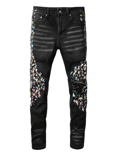Black Graphic Jeans