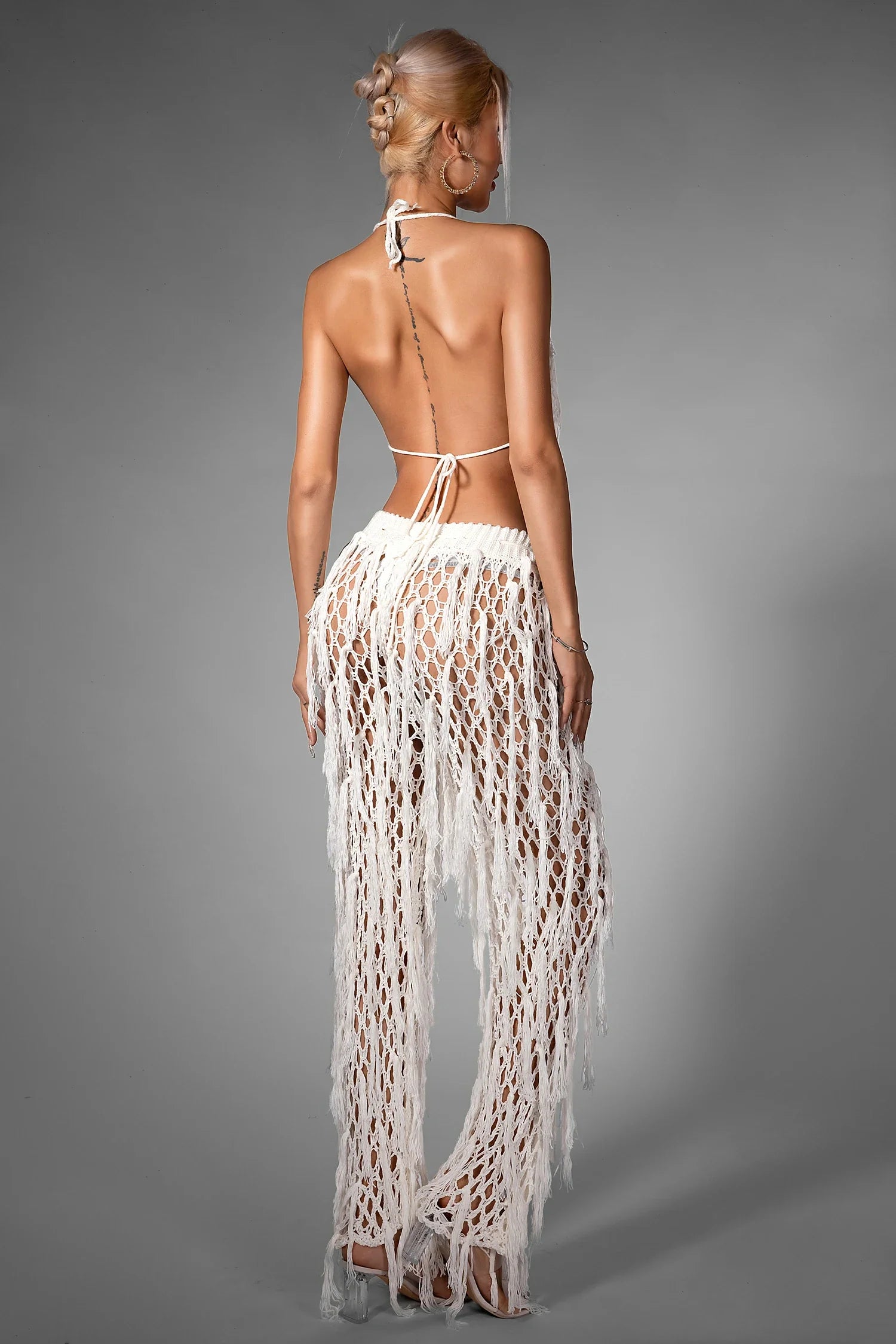 Annaleyza Knit Fringe Halter Set