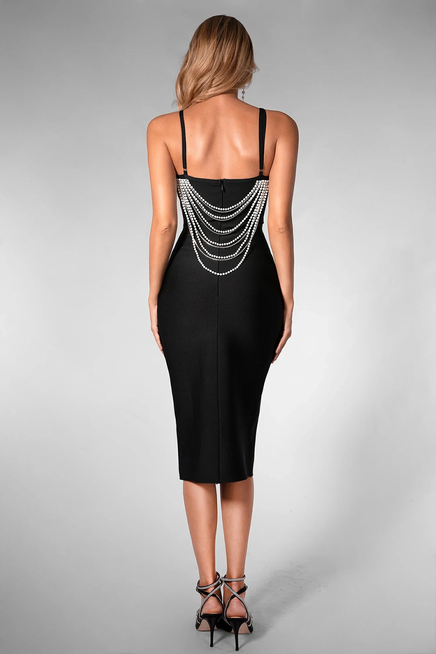 Brandalynn Pearl Strap Chain Dress