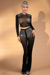 Ivette Diamond Highneck Mesh Ensemble