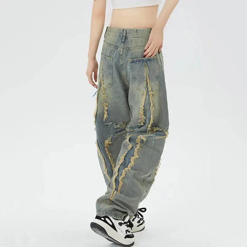 Crossed Retro Street Jeans - tntwear1