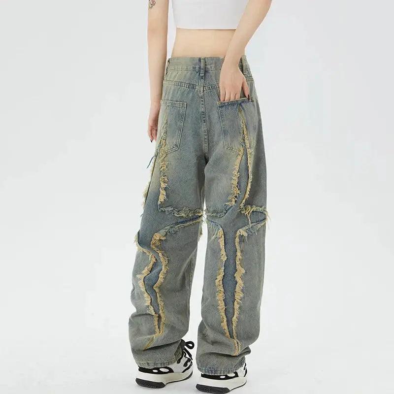 Crossed Retro Street Jeans - tntwear1