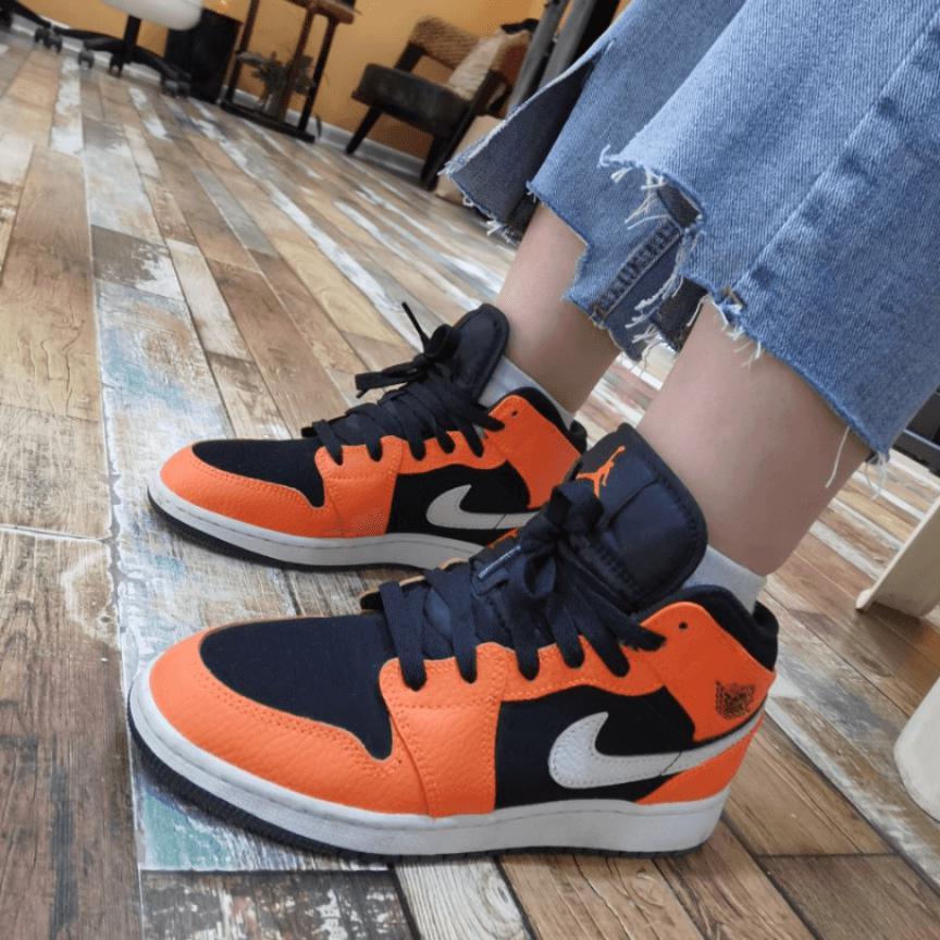 Custom Air Jordan 1 Black Orange Sneakers - tntwear1