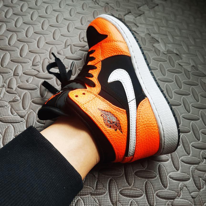 Custom Air Jordan 1 Black Orange Sneakers - tntwear1