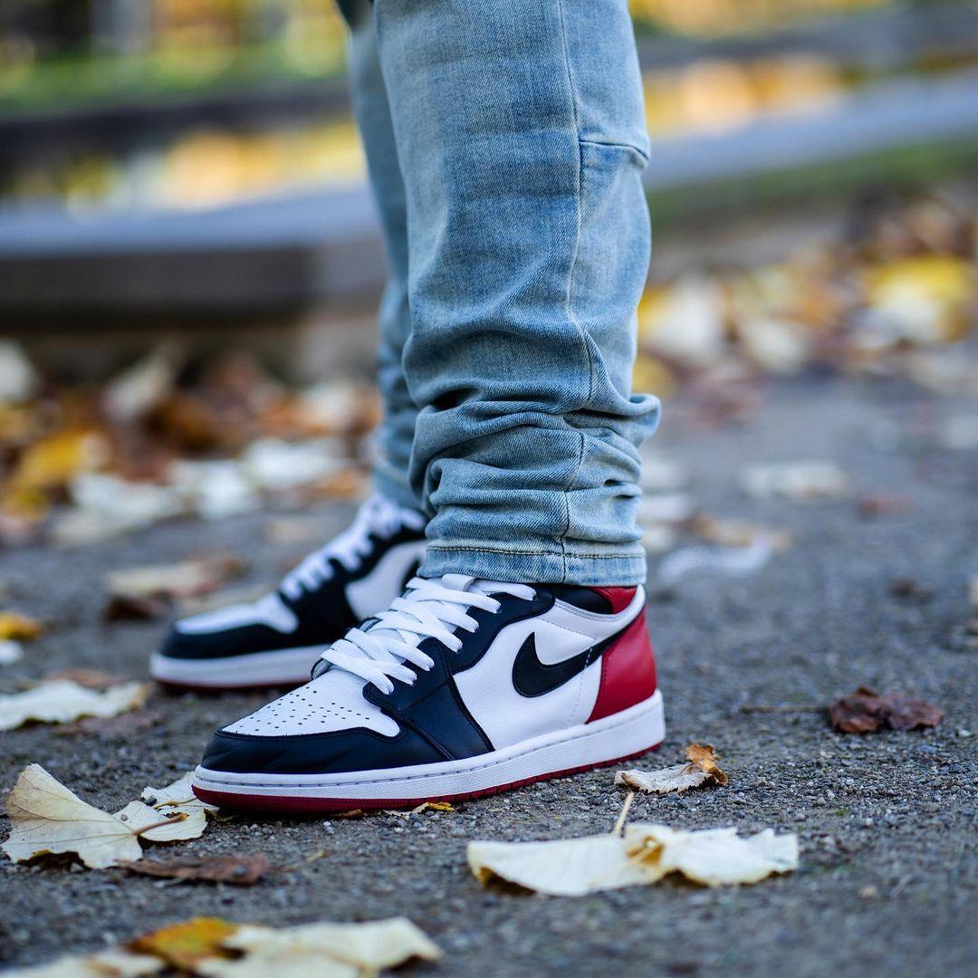 Custom Air Jordan 1 Black Toe Sneakers - tntwear1