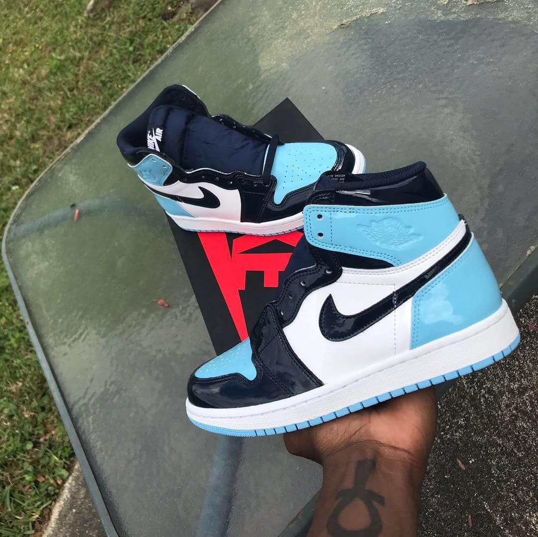 Custom Air Jordan 1 Blue Chill Sneakers - tntwear1