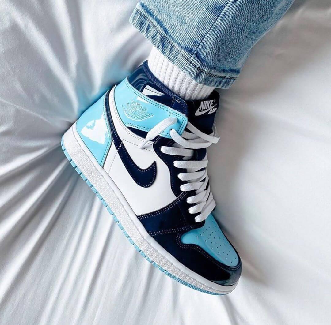 Custom Air Jordan 1 Blue Chill Sneakers - tntwear1