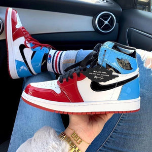 Custom Air Jordan 1 Blue Red Sneakers - tntwear1