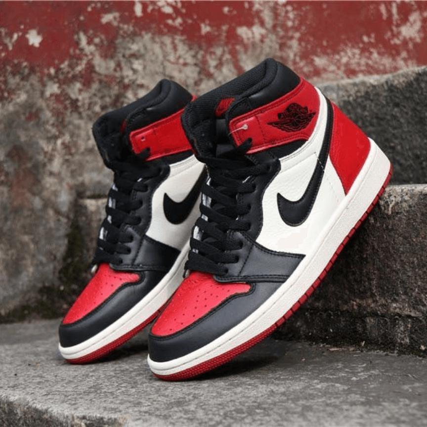 Custom Air Jordan 1 Bred Toe Sneakers - tntwear1