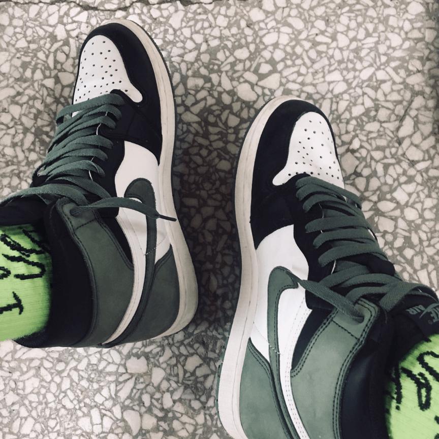 Custom Air Jordan 1 Clay Green Sneakers - tntwear1