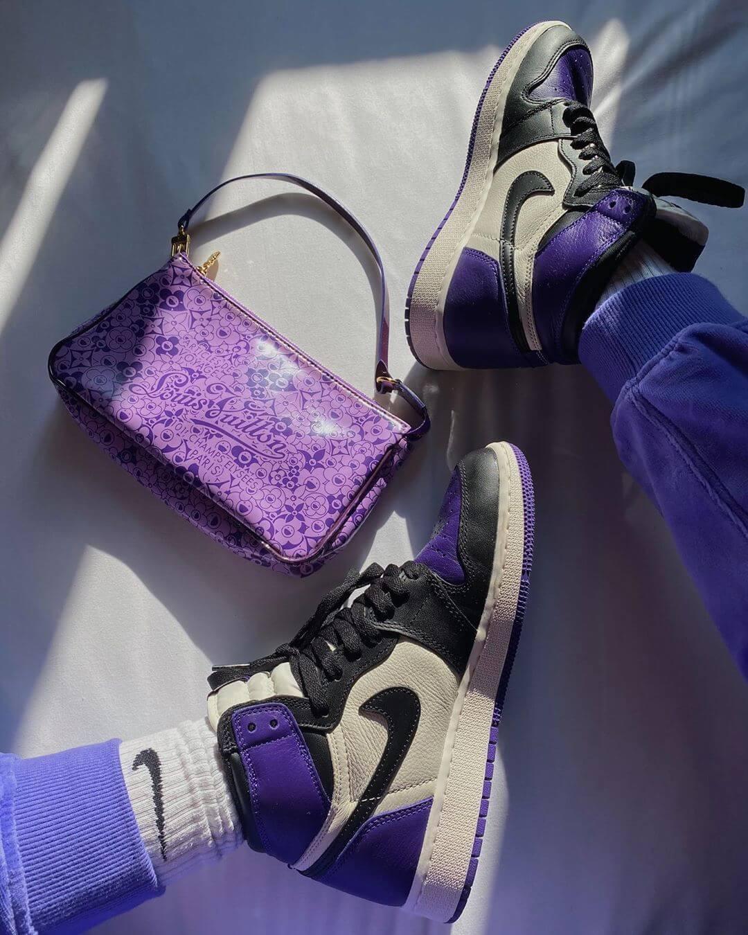 Custom Air Jordan 1 Court Purple Sneakers - tntwear1