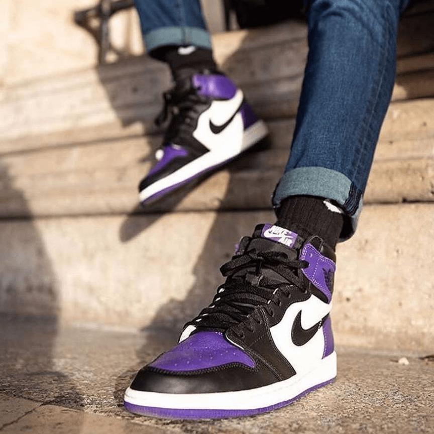 Custom Air Jordan 1 Court Purple Sneakers - tntwear1