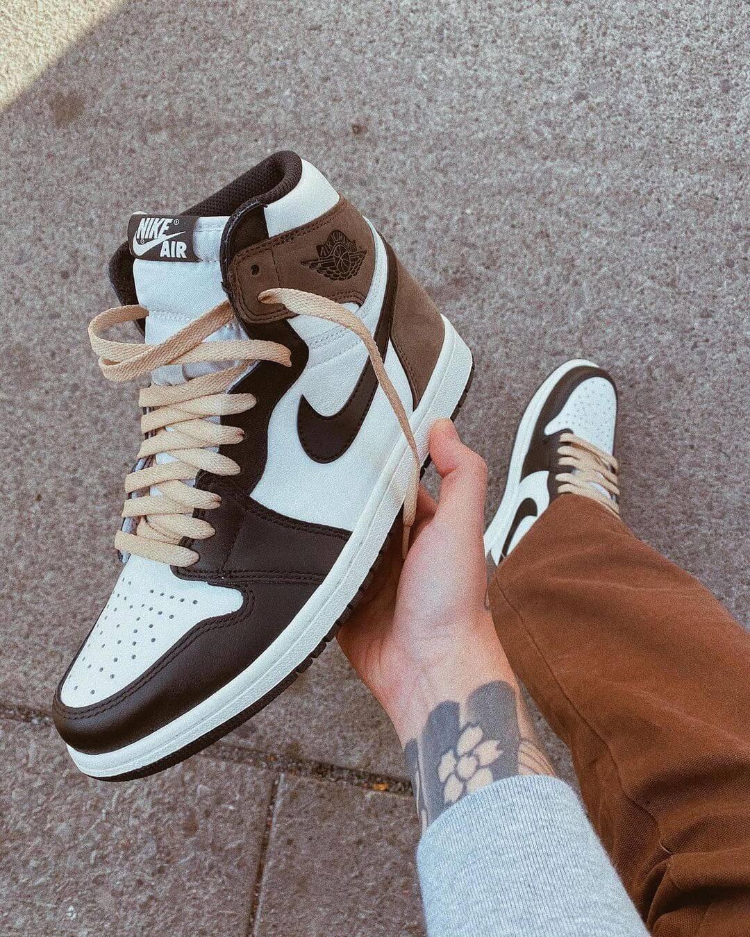 Custom Air Jordan 1 Dark Mocha Sneakers - tntwear1