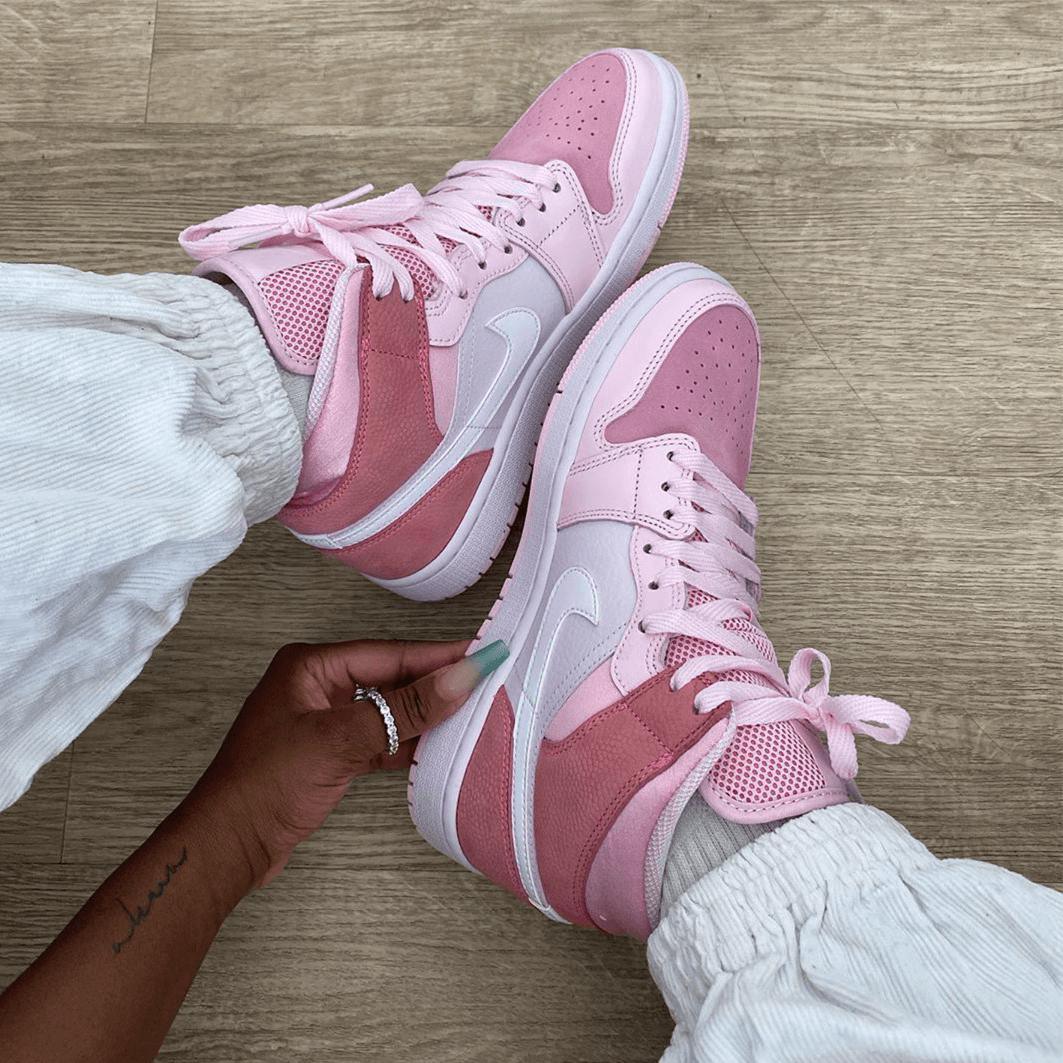 Custom Air Jordan 1 Digital Pink Sneakers - tntwear1