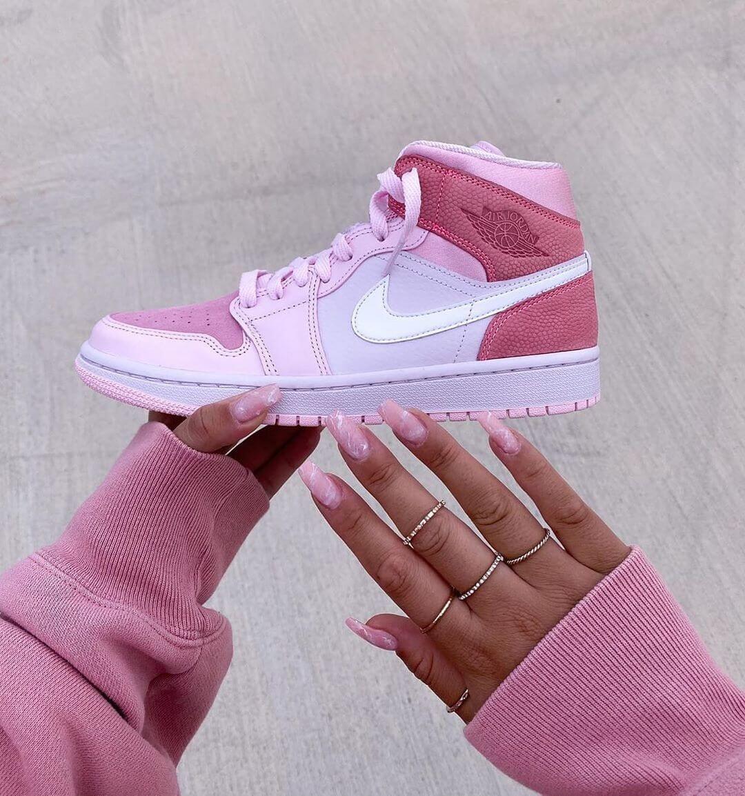 Custom Air Jordan 1 Digital Pink Sneakers - tntwear1