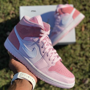 Custom Air Jordan 1 Digital Pink Sneakers - tntwear1