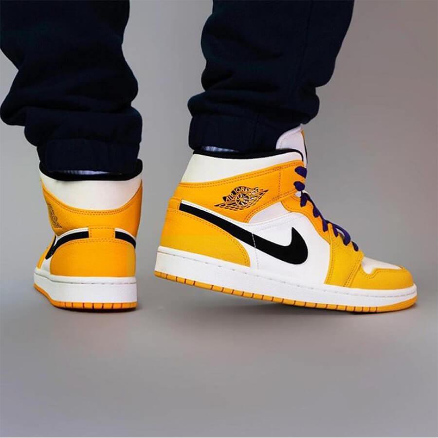 Custom Air Jordan 1 Lakers Sneakers - tntwear1