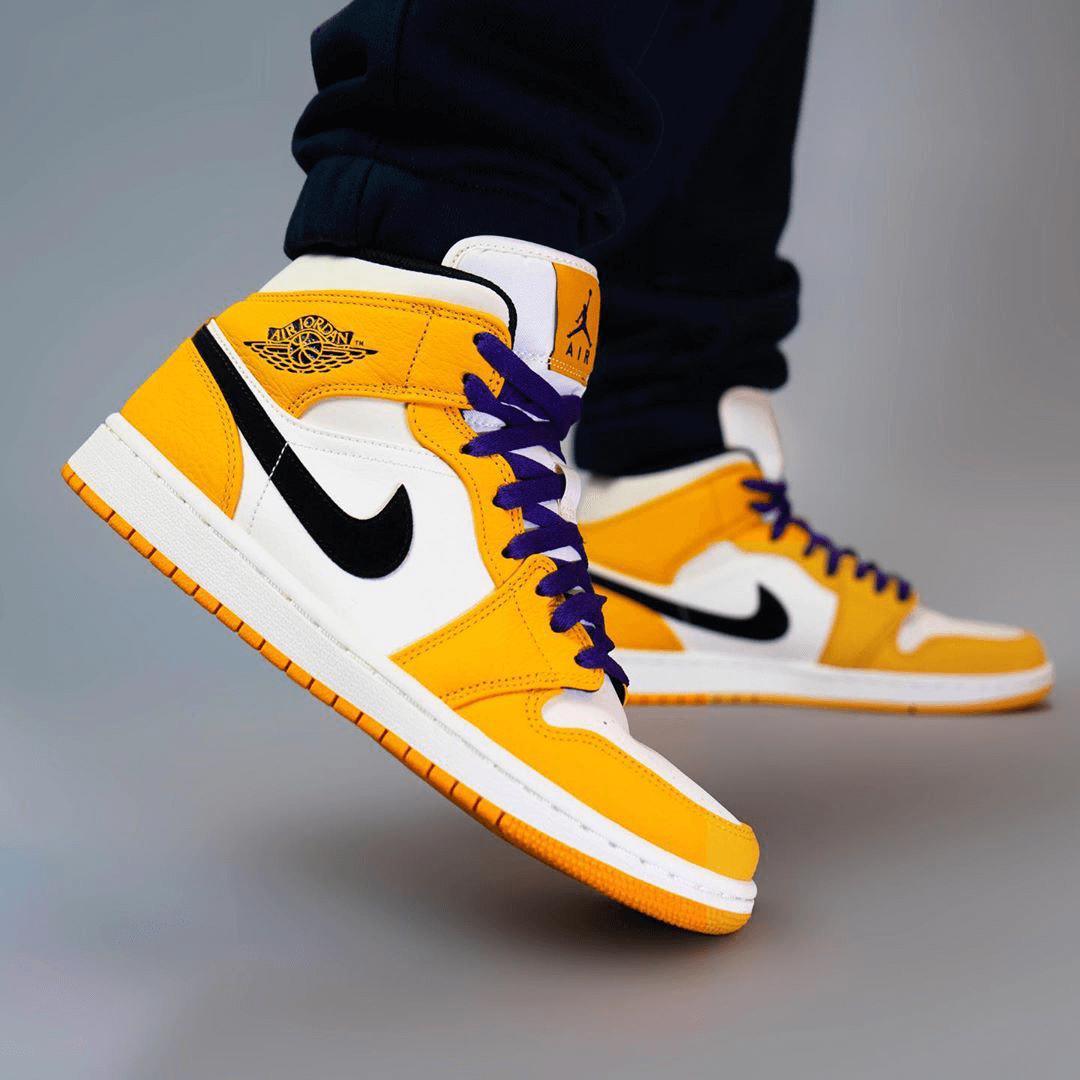 Custom Air Jordan 1 Lakers Sneakers - tntwear1