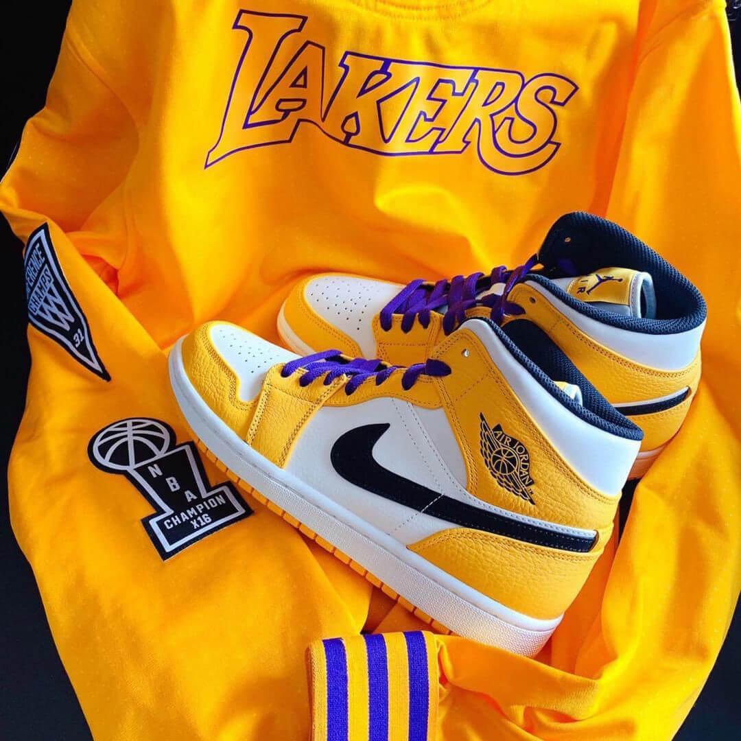 Custom Air Jordan 1 Lakers Sneakers - tntwear1