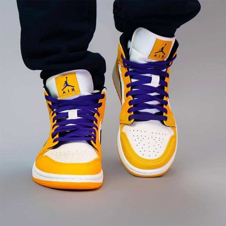 Custom Air Jordan 1 Lakers Sneakers - tntwear1