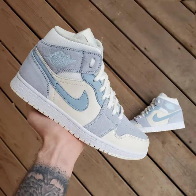 Custom Air Jordan 1 Light Blue Sneakers - tntwear1