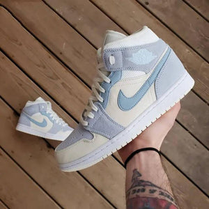 Custom Air Jordan 1 Light Blue Sneakers - tntwear1