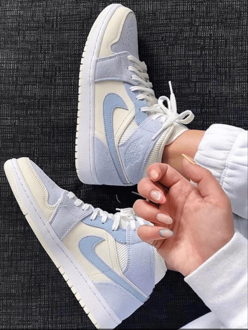 Custom Air Jordan 1 Light Blue Sneakers - tntwear1