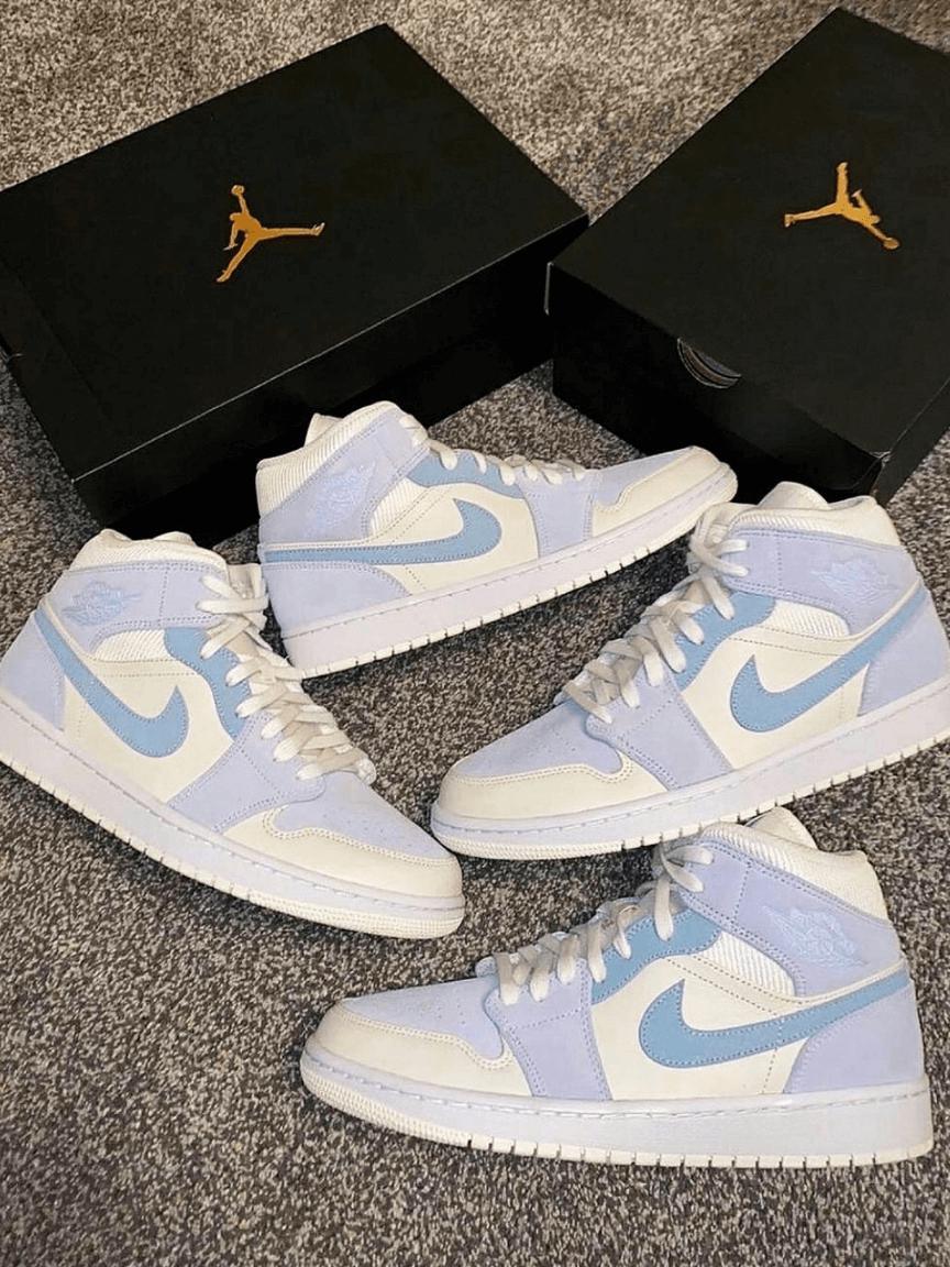 Custom Air Jordan 1 Light Blue Sneakers - tntwear1